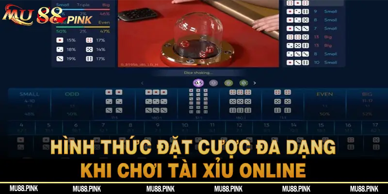 Hình thức đặt cược đa dạng cùng tỷ lệ trả thưởng cực hot khi chơi Tài Xỉu online