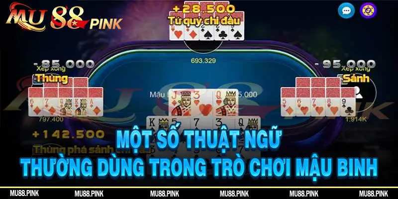 Một số thuật ngữ thường dùng trong trò chơi Mậu Binh